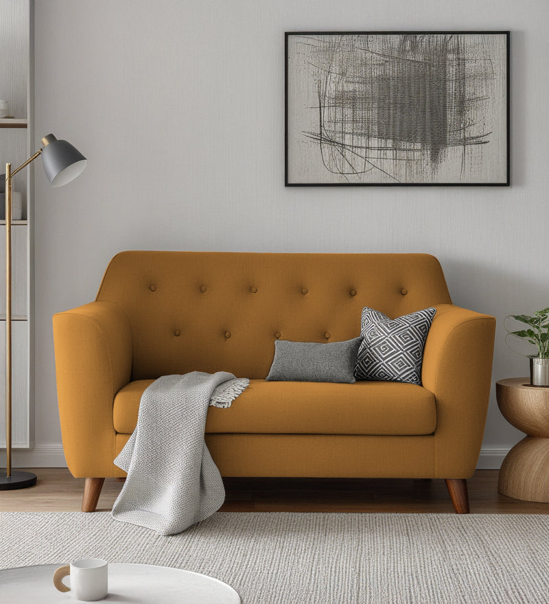 Rome Velvet 2 Seater Sofa In Brown Color