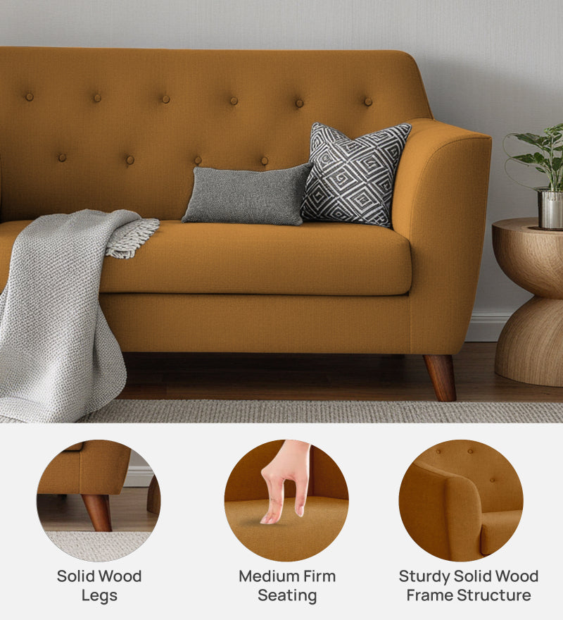 Rome Velvet 2 Seater Sofa In Brown Color