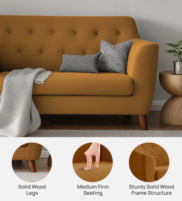 Rome Velvet 2 Seater Sofa In Brown Color