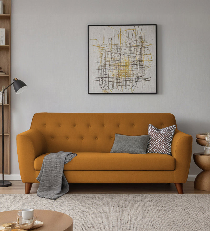 Rome Velvet 3 Seater Sofa In Brown Color