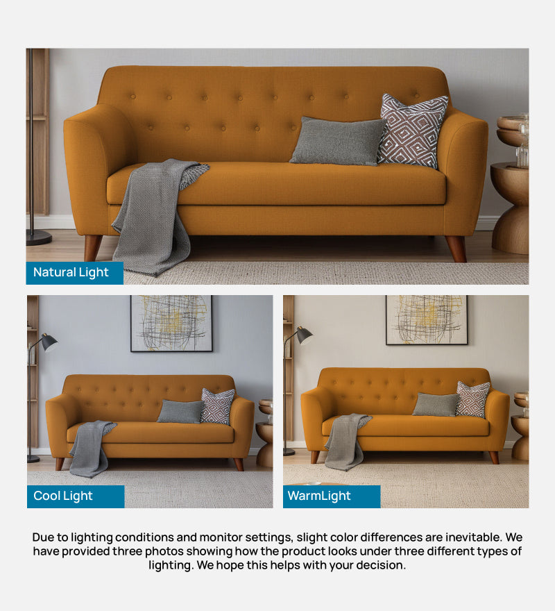 Rome Velvet 3 Seater Sofa In Brown Color