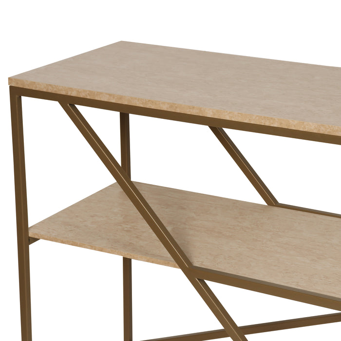 Sapphire Consol Metal & Engineered Wood Top Table