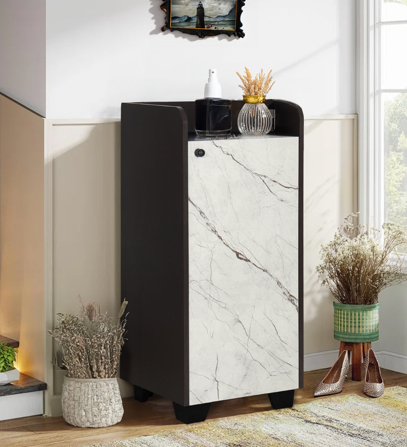 Shoecab Shoe Cabinet in Black Wenge & White Stone