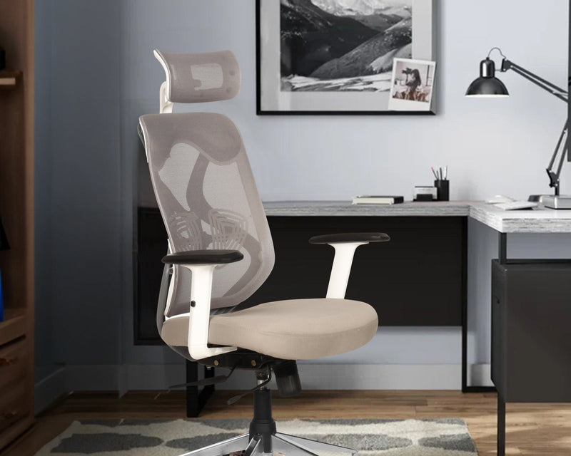 Spider High Back Office Chair In White Colour