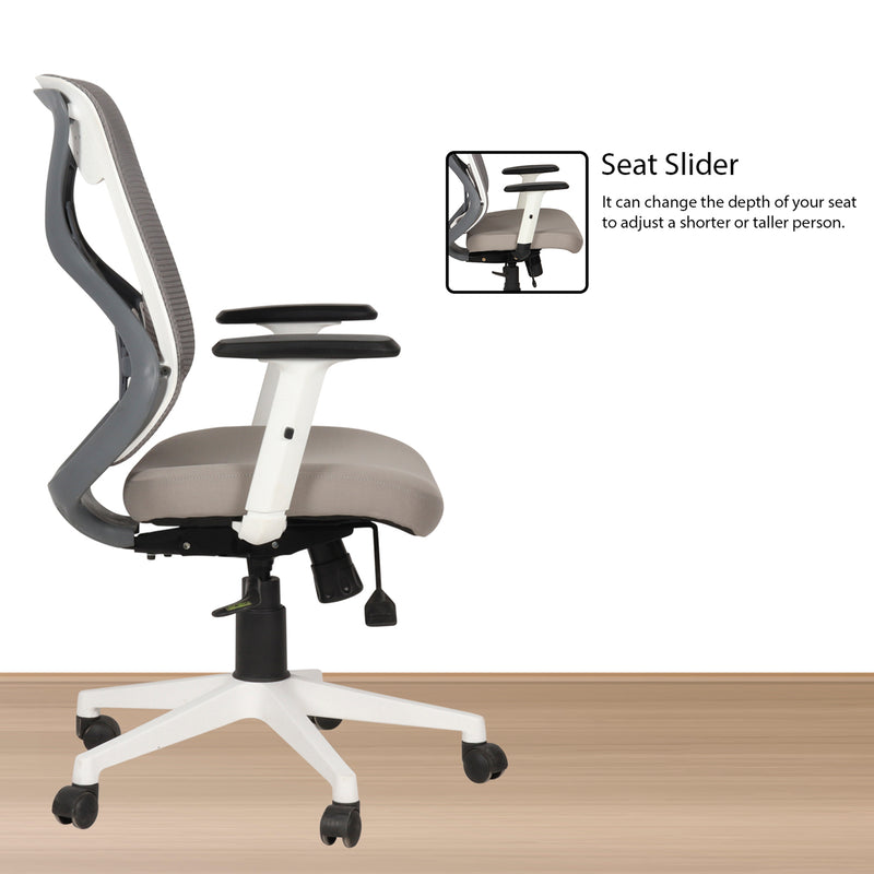 Spider Medium Back Office Chair In Grey Colour