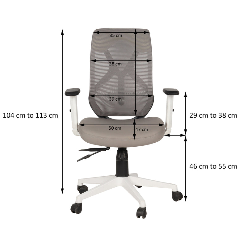 Spider Medium Back Office Chair In Grey Colour