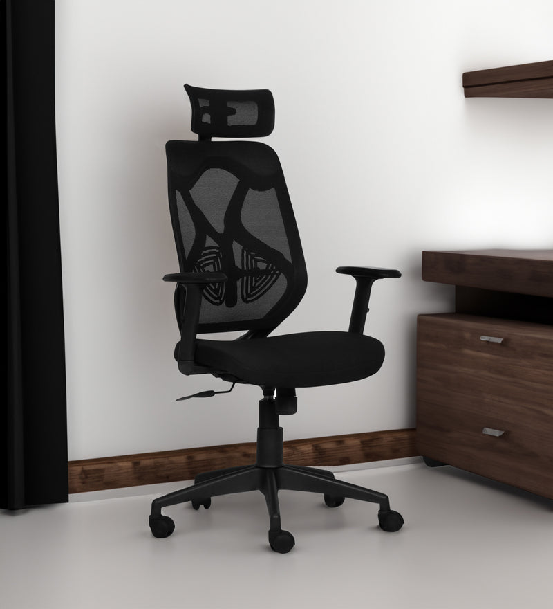 Spider High Back Office Chair In Black Colour