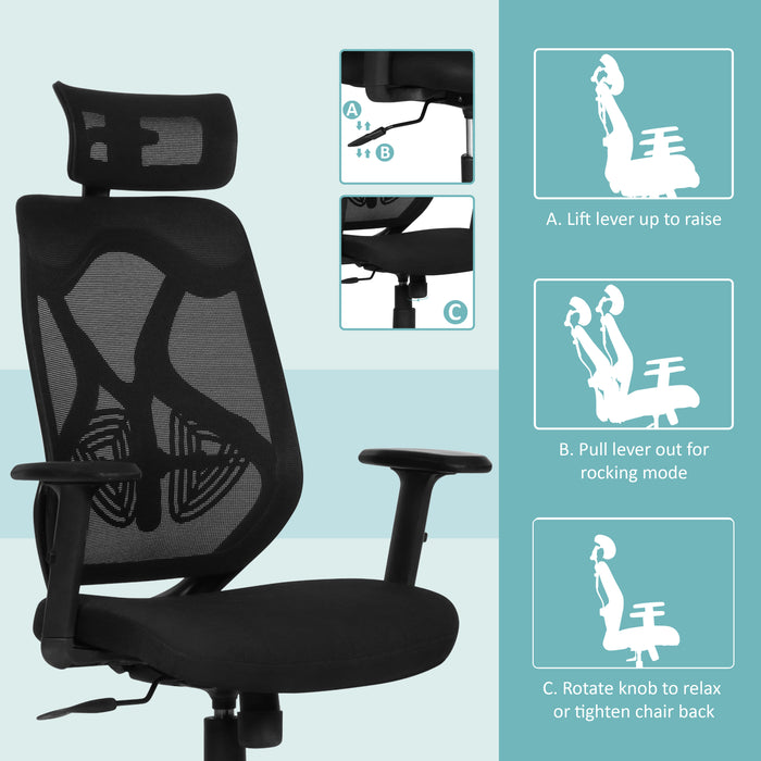 Spider High Back Office Chair In Black Colour