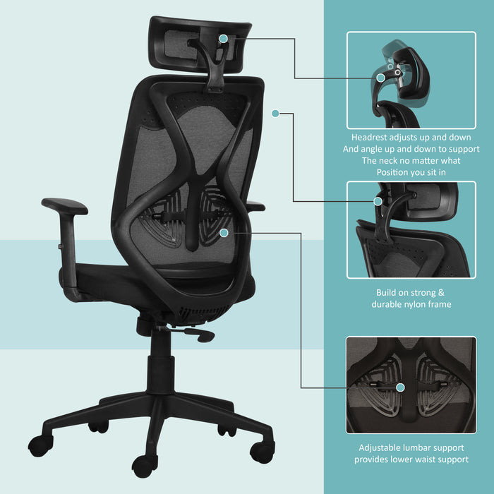 Spider High Back Office Chair In Black Colour