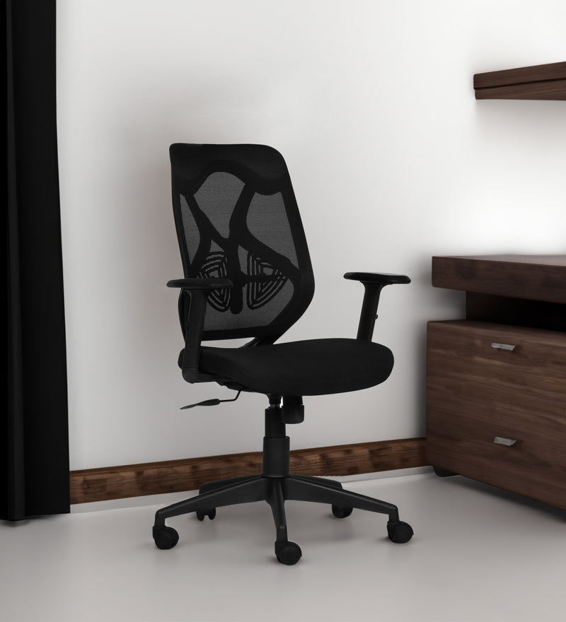 Spider Medium Back Office Chair In Black Colour
