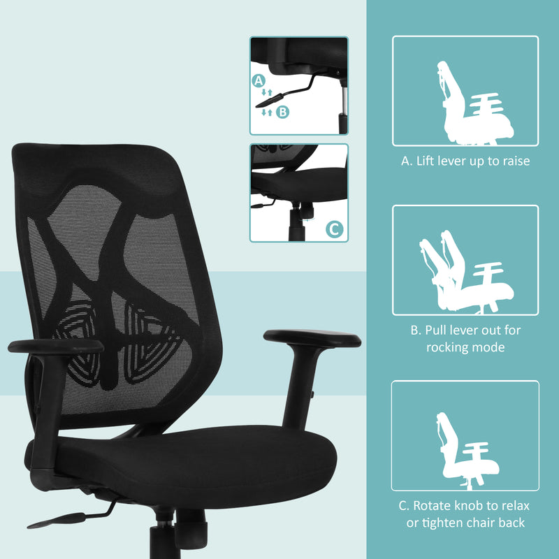 Spider Medium Back Office Chair In Black Colour