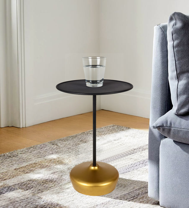 Stirling Iron Side Table In Black & Golden Colour