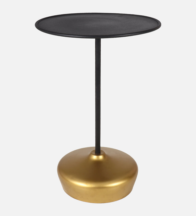 Stirling Iron Side Table In Black & Golden Colour