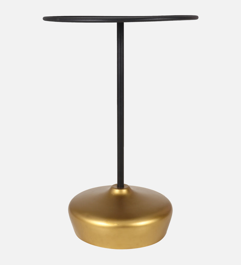 Stirling Iron Side Table In Black & Golden Colour