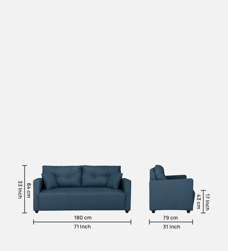 Topaz Fabric 3 Seater Sofa