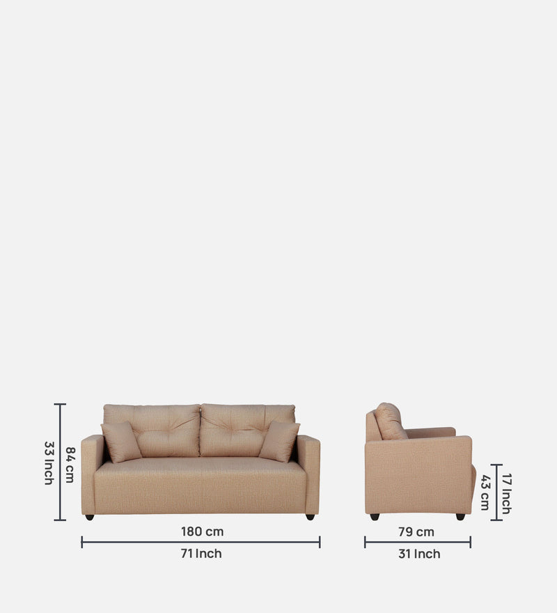 Topaz Fabric 3 Seater Sofa