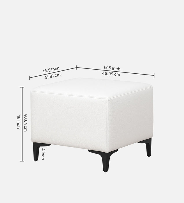 Tornado Leatherette Pouffe In Arctic Pearl PU Colour