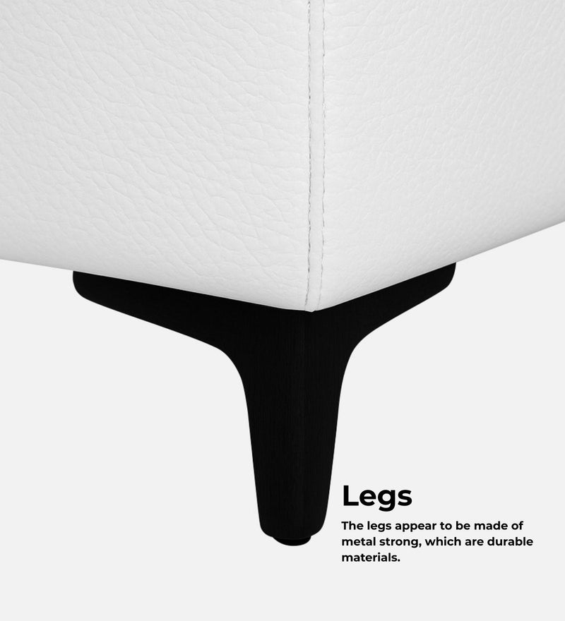 Tornado Leatherette Pouffe In Arctic Pearl PU Colour