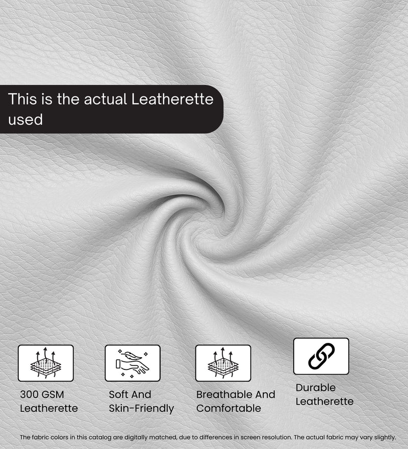 Tornado Leatherette Pouffe In Arctic Pearl PU Colour