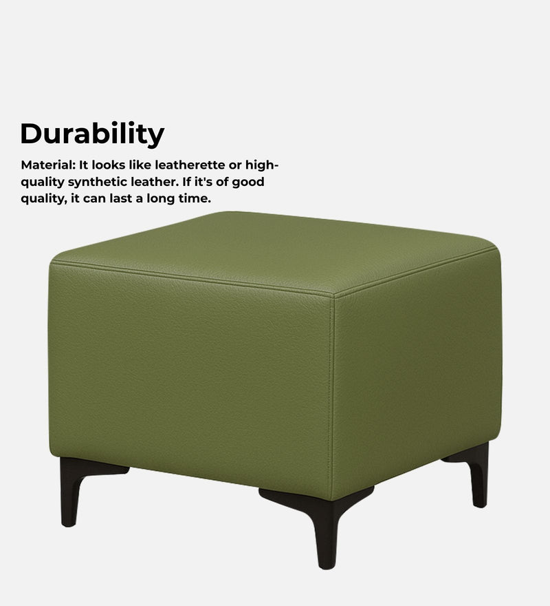 Tornado Leatherette Pouffe In Deepsage PU Colour