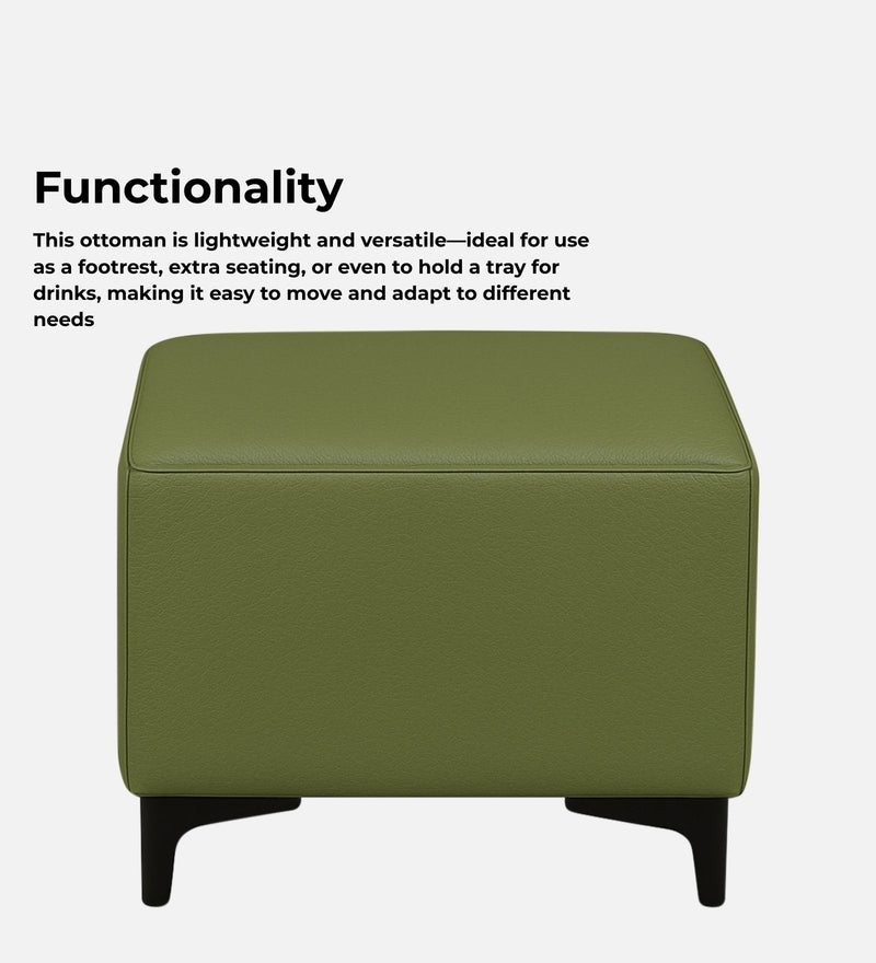 Tornado Leatherette Pouffe In Deepsage PU Colour