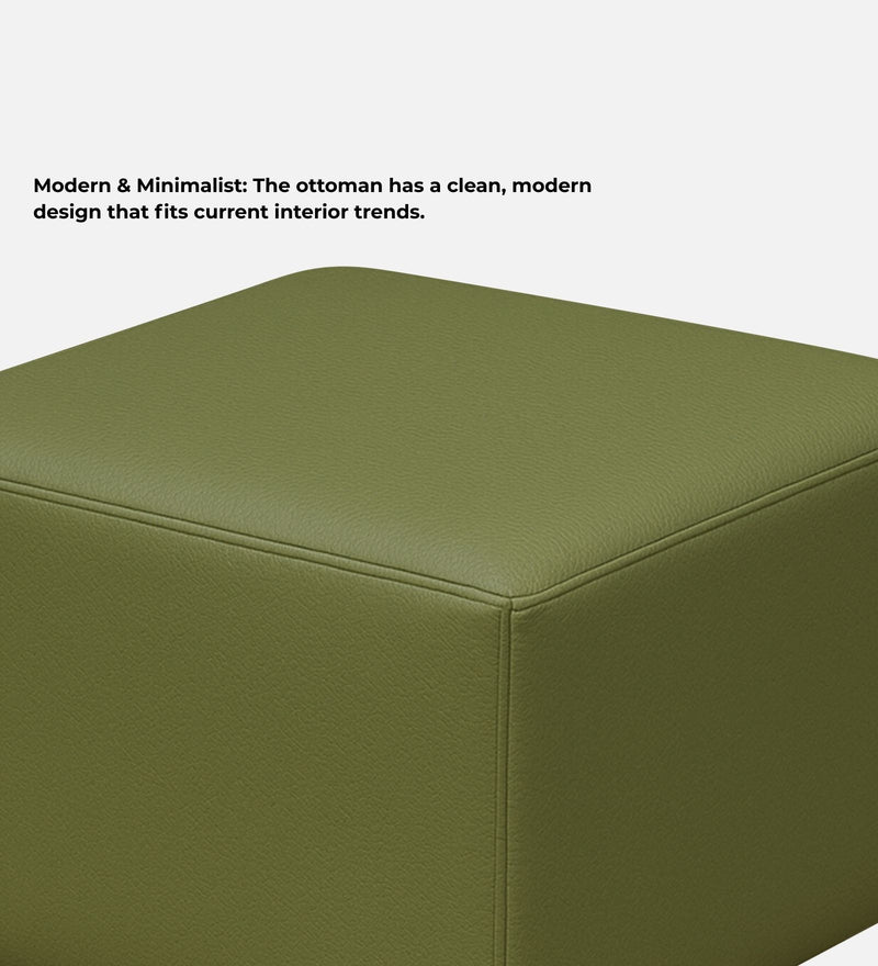 Tornado Leatherette Pouffe In Deepsage PU Colour