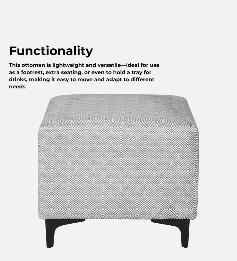 Tornado Fabric Pouffe In Prism Graphite Colour