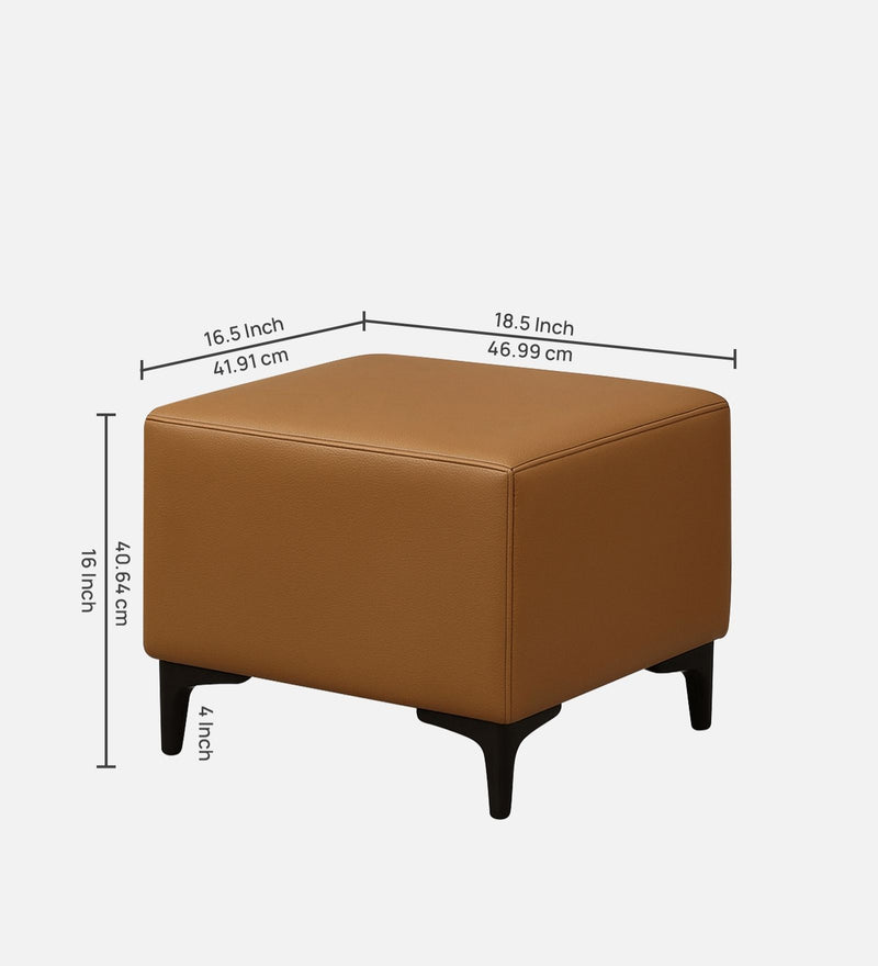 Tornado Leatherette Pouffe In Tan PU Colour