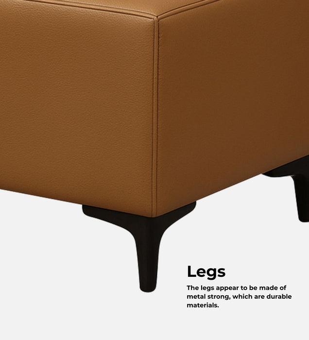 Tornado Leatherette Pouffe In Tan PU Colour