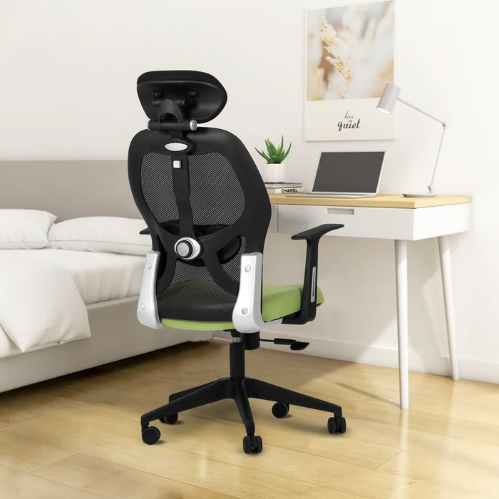 Venus Magic High Back Office Chair In Black & Green Color