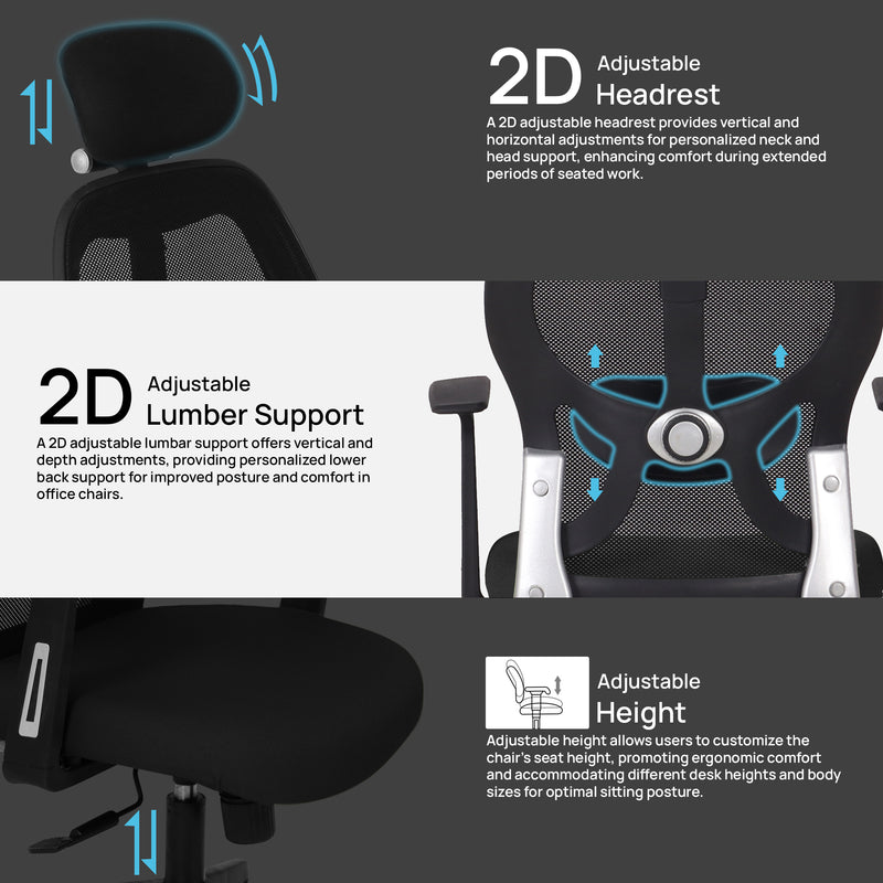 Venus Magic High Back Office Chair In Black Color