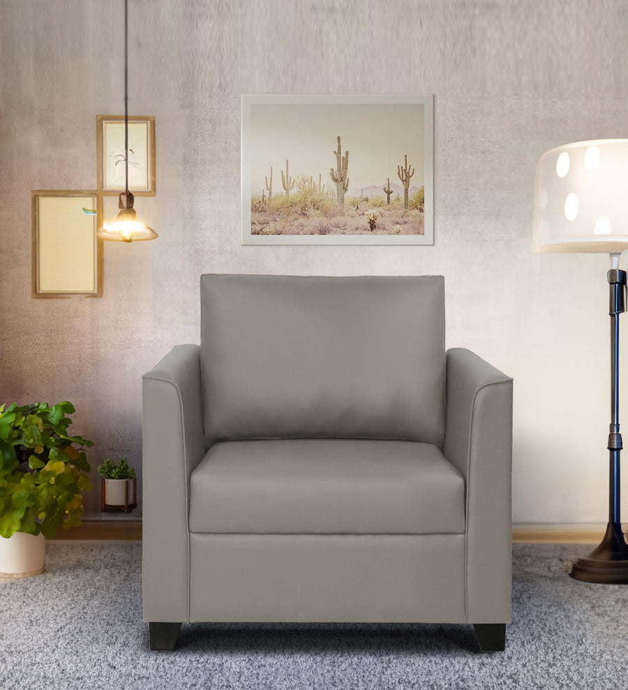 Victor Leatherette 1 Seater Sofa In Yellow Colour