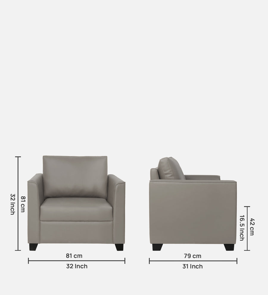 Victor Leatherette 1 Seater Sofa In Yellow Colour