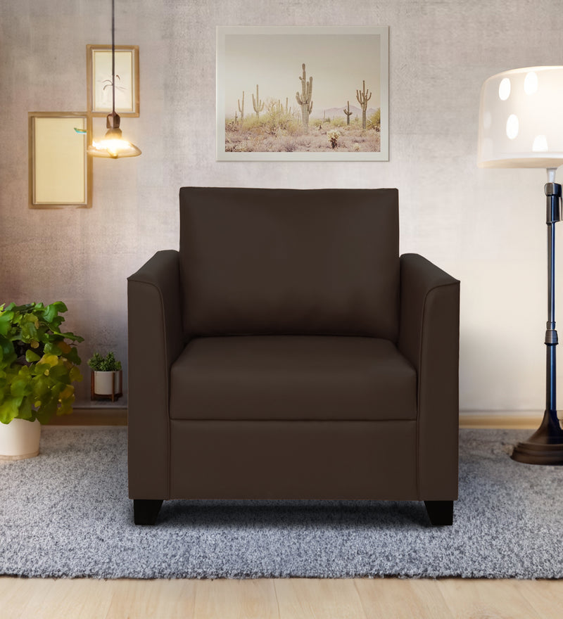 Victor Leatherette 1 Seater Sofa In Yellow Colour