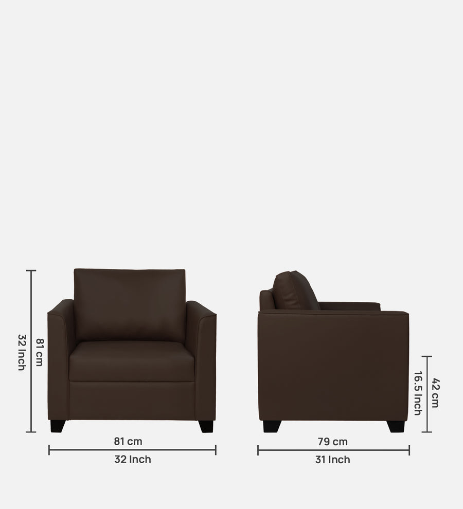 Victor Leatherette 1 Seater Sofa In Yellow Colour