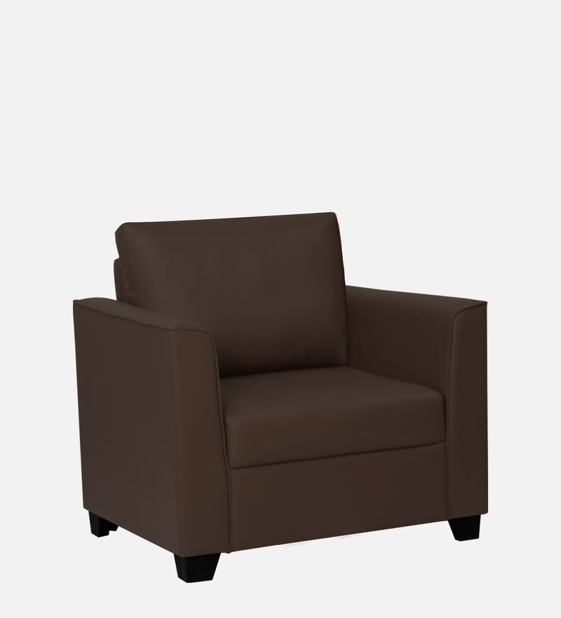 Victor Leatherette 1 Seater Sofa In Yellow Colour