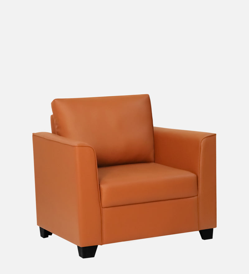 Victor Leatherette 1 Seater Sofa In Yellow Colour