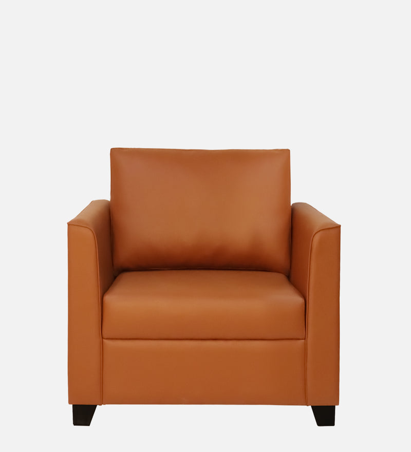 Victor Leatherette 1 Seater Sofa In Yellow Colour