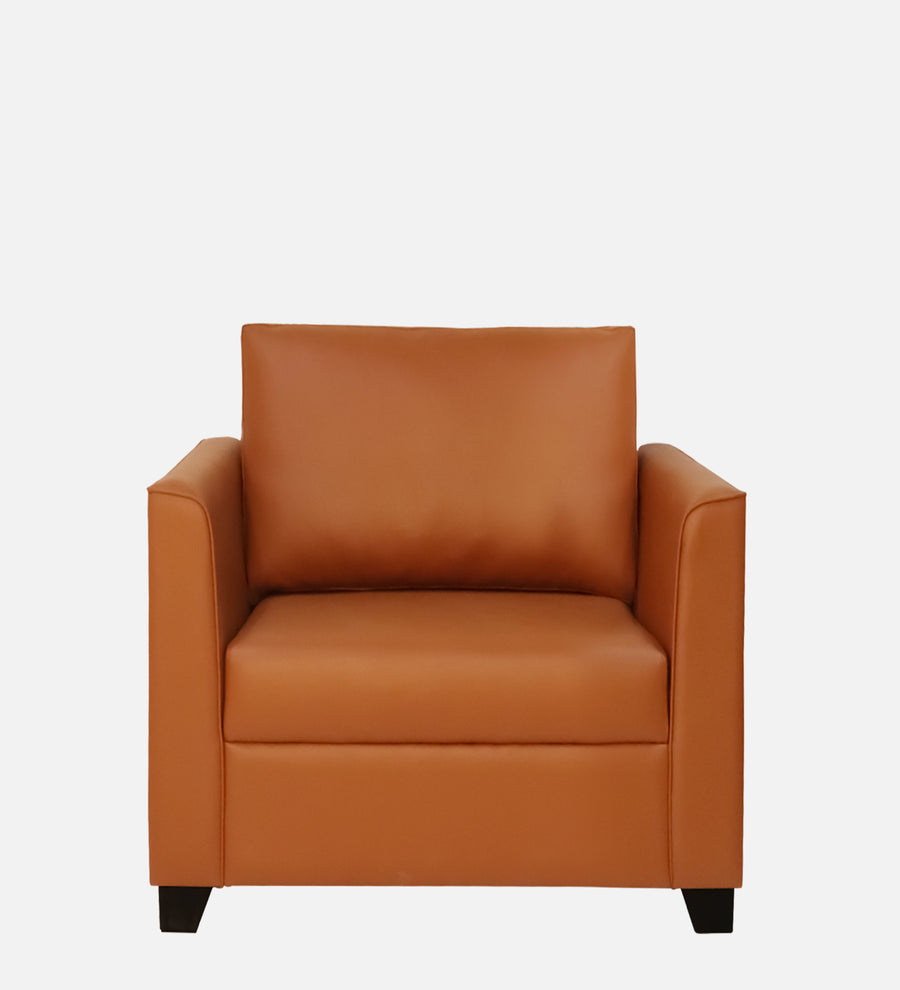 Victor Leatherette 1 Seater Sofa In Yellow Colour