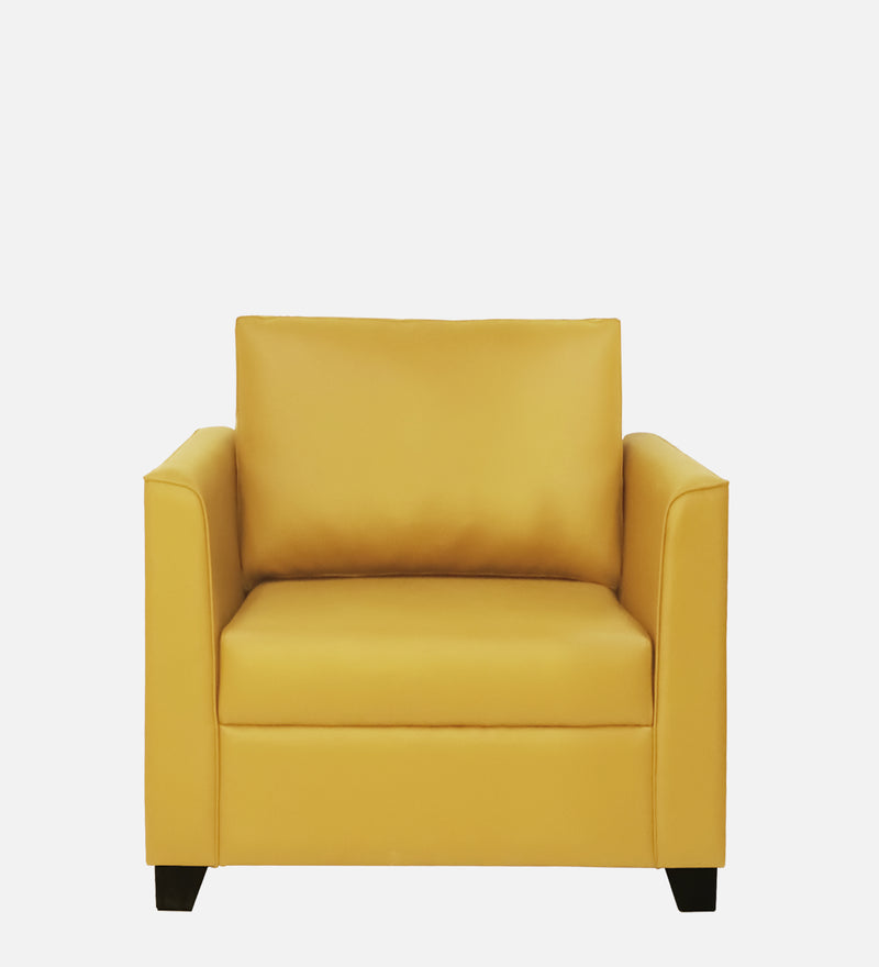 Victor Leatherette 1 Seater Sofa In Yellow Colour