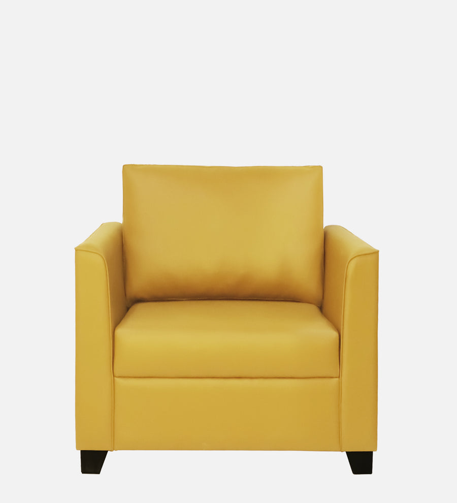 Victor Leatherette 1 Seater Sofa In Yellow Colour