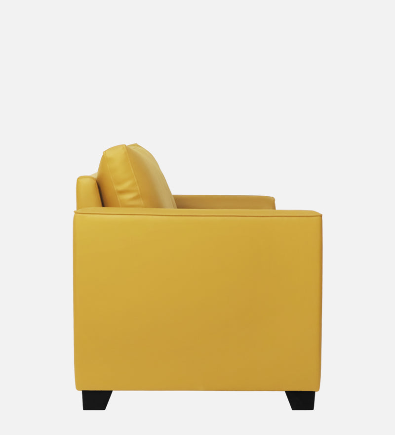 Victor Leatherette 1 Seater Sofa In Yellow Colour
