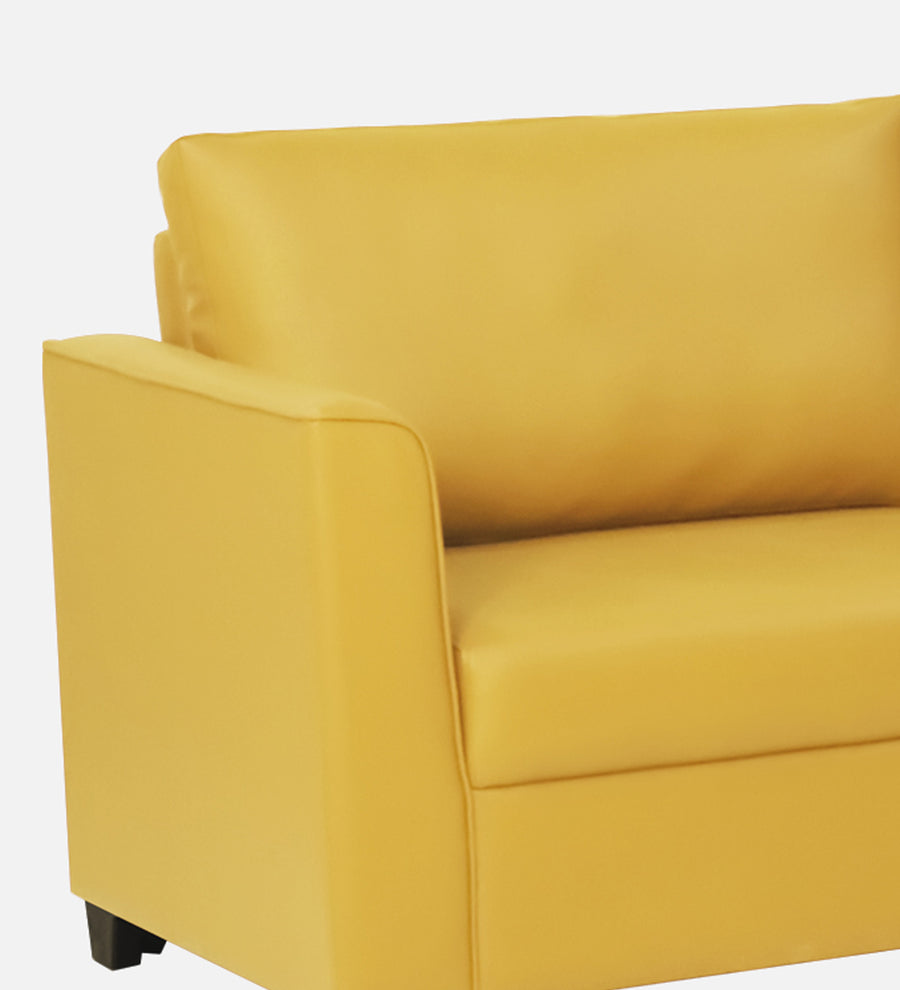 Victor Leatherette 1 Seater Sofa In Yellow Colour
