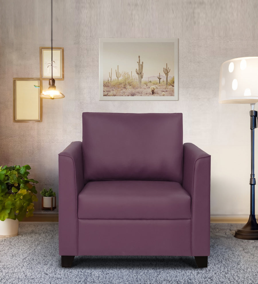 Victor Leatherette 1 Seater Sofa In Yellow Colour