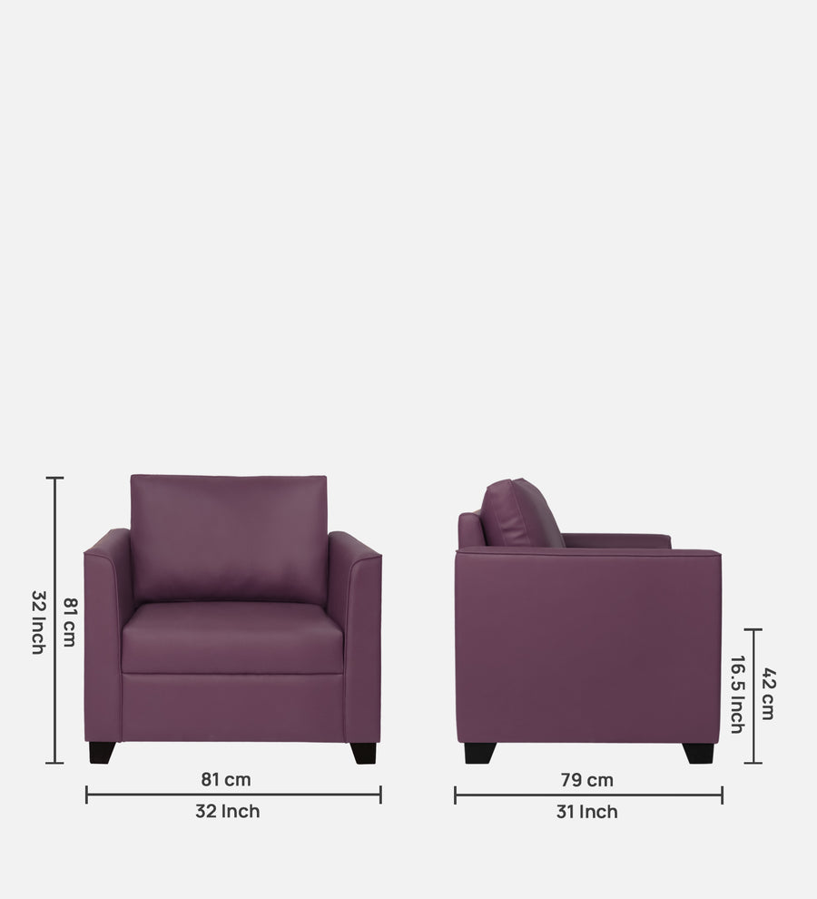 Victor Leatherette 1 Seater Sofa In Yellow Colour