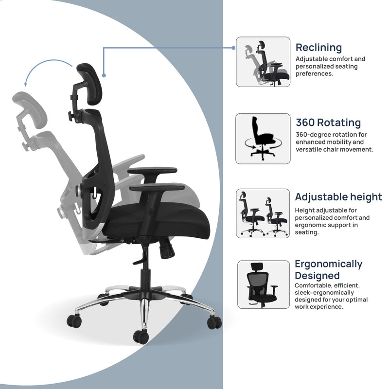 Vision High Back Office Chair In Black Color