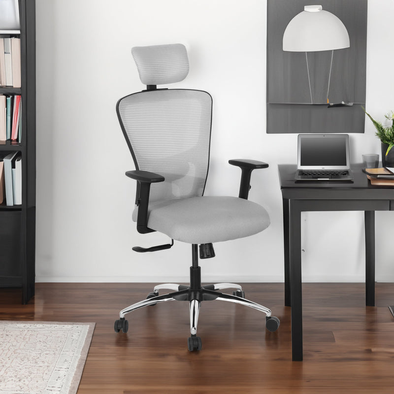 Vision High Back Office Chair In Grey & Black Color