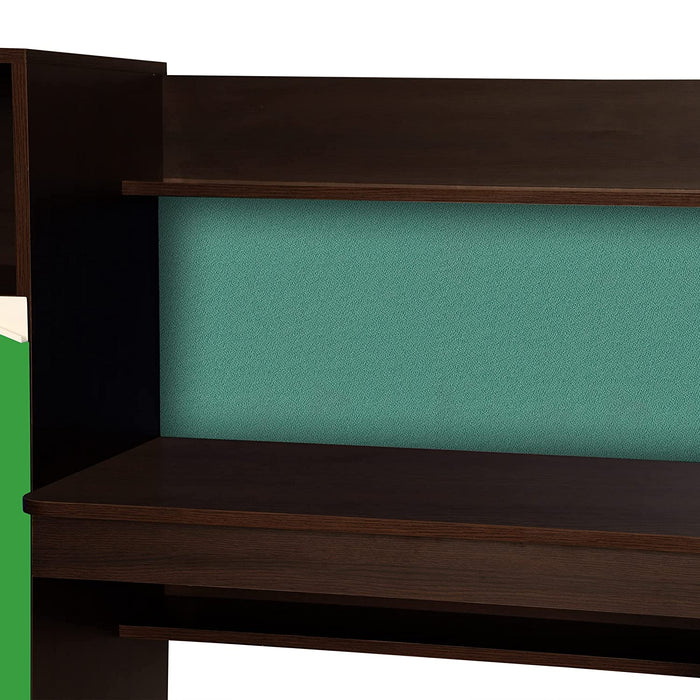 Zen Engineered wood Study Table Green Finish