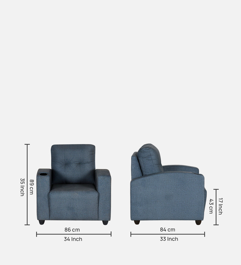 Zeus 1 Seater Fabric Sofa