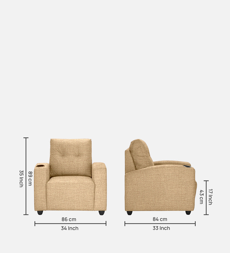 Zeus 1 Seater Fabric Sofa